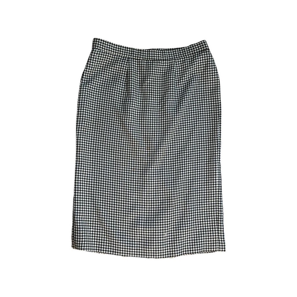 Classic Black & White Gingham Midi Skirt